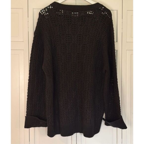 Rag & Bone 100% wool Divya cable crochet knit sweater large - Picture 7 of 13